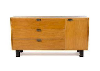 * A George Nelson Oak Bedroom Suite, for Herman Miller, Length of longest 57 inches.