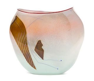 An American Studio Blown Glass Vessel, William Morris (b. 1957), Height 8 inches.