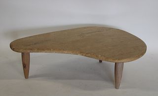 Midcentury Style Marble Top Boomerang Table