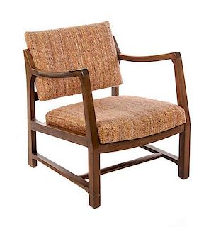 * An Edward Wormley Walnut Lounge Chair, for Dunbar, Height 29 inches.