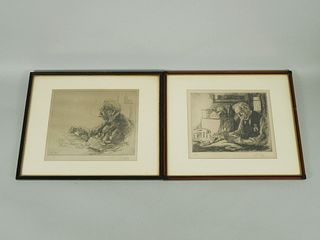 Dwight Sturges, Two Limited Edition Etchings, Circa 1929 .