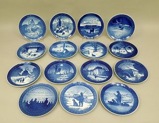 (13) Royal Copenhagen Christmas Plates.