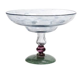 A Charles Schneider Glass Tazza Height 6 inches.