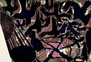 Dürrenmatt, Friedrich Der Tunnel. Mit zahlr. farbigen Original-Holzschnitten von Hanfried Wendland. Berlin, Andante Handpresse, 1996. 21 Bll. Folio. I