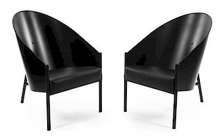 * A Pair of Philippe Starck Lacquered Armchairs, for Aleph, Height 34 inches.