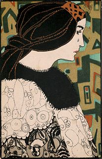 Likarz-Strauss, Maria Original Postkarte der Wiener Werkstätte No. 769. Um 1920. Lithographie auf Papier. 14 x 9 cm.