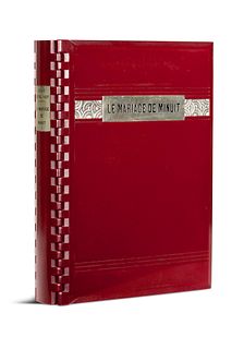 Regnier, Henri de Le Mariage de Minuit. Paris, Librairie Hachette, 1928. Mit 21 Holzstichen von Réne Pottier. Weinroter Bakelit Einband mit montiertem