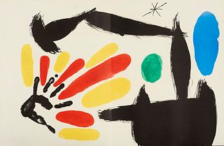 Miró, Joan Les essències de la terra per Miró. 1968. Mit 14 blatt- und doppelblattgroßen, teils (Farb-) Lithographien. Je auf chamoisfarbenem GVA Pro 