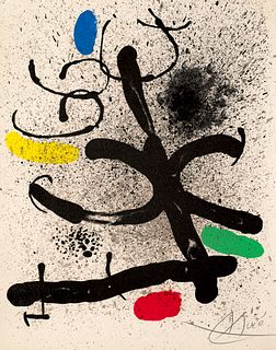 Denis, Phillipe Cahier d'ombres. Mit 3 signierten Originallithographien von Joan Miró. Paris, Maeght Editeur, 1971. Folio. Lose Lagen on Chemise und S
