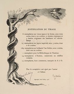Valéry, Paul Le Serpent. Mit 15 Lithographien von Jean Marchand und 24 Bändern und Vignetten von Sonia Lewitska, sowie zwei zusätzliche Extrasuiten mi