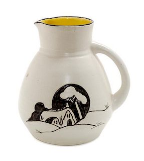 A Bretby Pottery Pitcher, Height 8 1/2 inches.