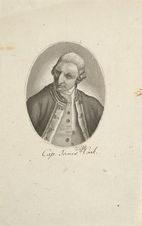 Zwei Original-Zeichnungen mit den Porträts von Captain James Cook und Joachim Heinrich Campe. 1799. Je lavierte Federzeichnung. Blattmaße je ca. 21 x 