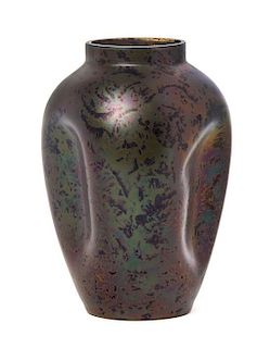 An Austrian Iridescent Glass Vase, attributed to Loetz, Height 6 3/4 inches.