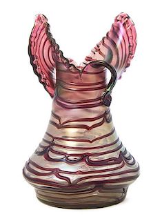 An Austrian Iridescent Glass Vase, attributed to Pallme-Konig, Height 10 1/2 inches.
