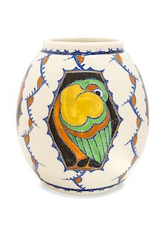 A Boch Freres Pottery Vase, Charles Catteau, Height 7 1/8 inches.