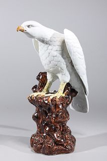 Chinese Porcelain Hawk Statue