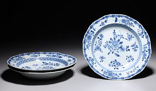 Three Antique Chinese Blue & White Porcelain Bowls