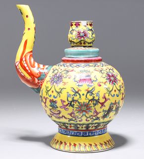 Chinese Famille Rose Enameled Porcelain Ewer