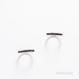 Two 14kt White Gold and Sapphire Bands