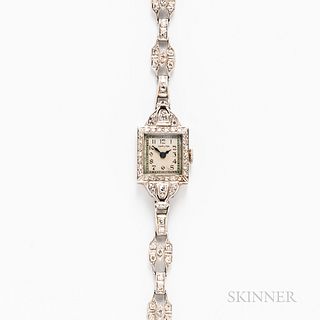 Hamilton Art Deco Platinum and Diamond Wristwatch