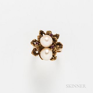 14kt Gold and Cultured Pearl Ring