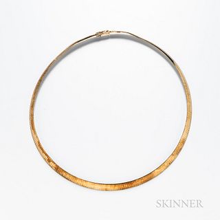 14kt Gold and Silver Reversible Necklace