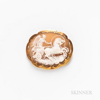 Gold and Shell Cameo Brooch
