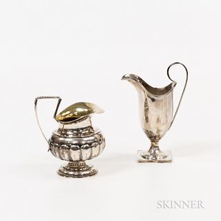 Two English Sterling Silver Creamers