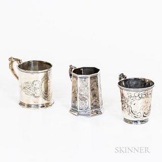 Three American Silver Mugs