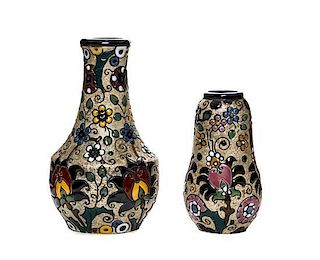 Two Amphora Pottery Vases, Height of taller 8 1/2 inches.