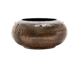 A WMF Hammered Copper Bowl, Diameter 9 1/2 inches.
