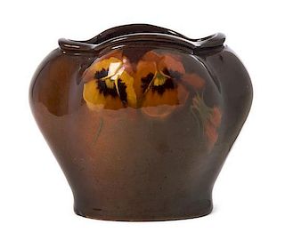 A Weller Pottery Louwelsa Vase, William Hall, Height 5 1/4 inches.
