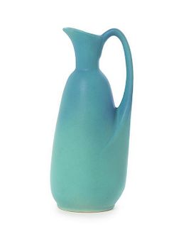 A Van Briggle Pottery Ewer, Height 9 inches.