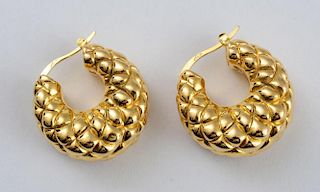 Pair of 18k Gold Hoop Earrings