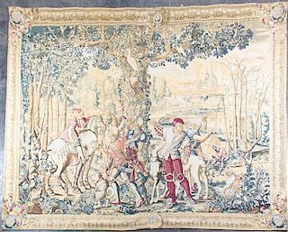 A French Screen Printed Tapestry, 18 feet x 7 feet 25 inches.