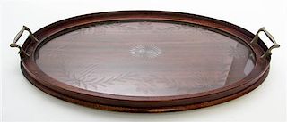 An English Mahogany Butler's Tray, Width 24 1/4 inches.