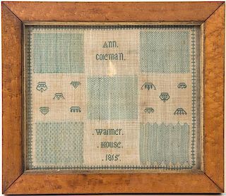 A Framed English Needlepoint, Height 13 x width 15 3/4 (visible).