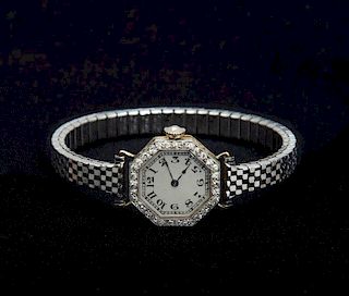 Ladies J. DePollier & Son 14k, Platinum and Diamond Watch, #85460