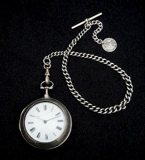 Silver Cased Verge Movement Watch