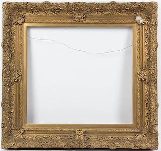 A Group of Three Carved Giltwood Frames, Height of tallest 29 x width 30 3/4 inches.