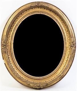 A Victorian Giltwood Mirror, Height 22 x width 19 inches.