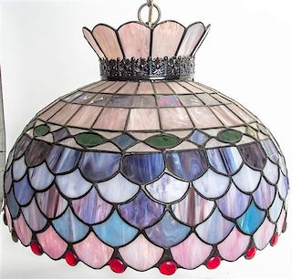 A Leaded Glass Shade, Diameter 18 inches.