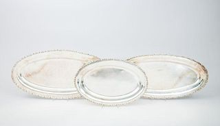 Set of Three Silver-Plated Oval Trays