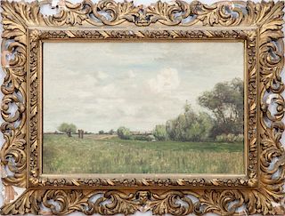 Peter Edward Rudell (1854-1899): Landscape with Footbridge