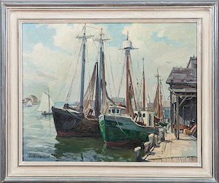 Jacob I. Greenleaf (1887-1968): In Port, Gloucester Harbor, Mass.