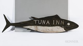 Large Painted Fish-form "Tuna Inn" Sign