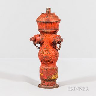 Red-painted Cast Iron Fire Hydrant
