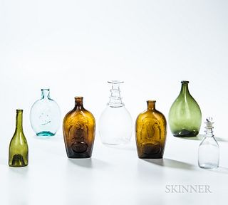Seven Glass Flasks and Decanters