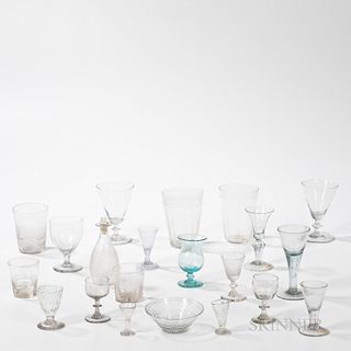 Twenty-one Blown Glass Table Items