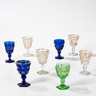 Eight Gilt Decorated Goblets